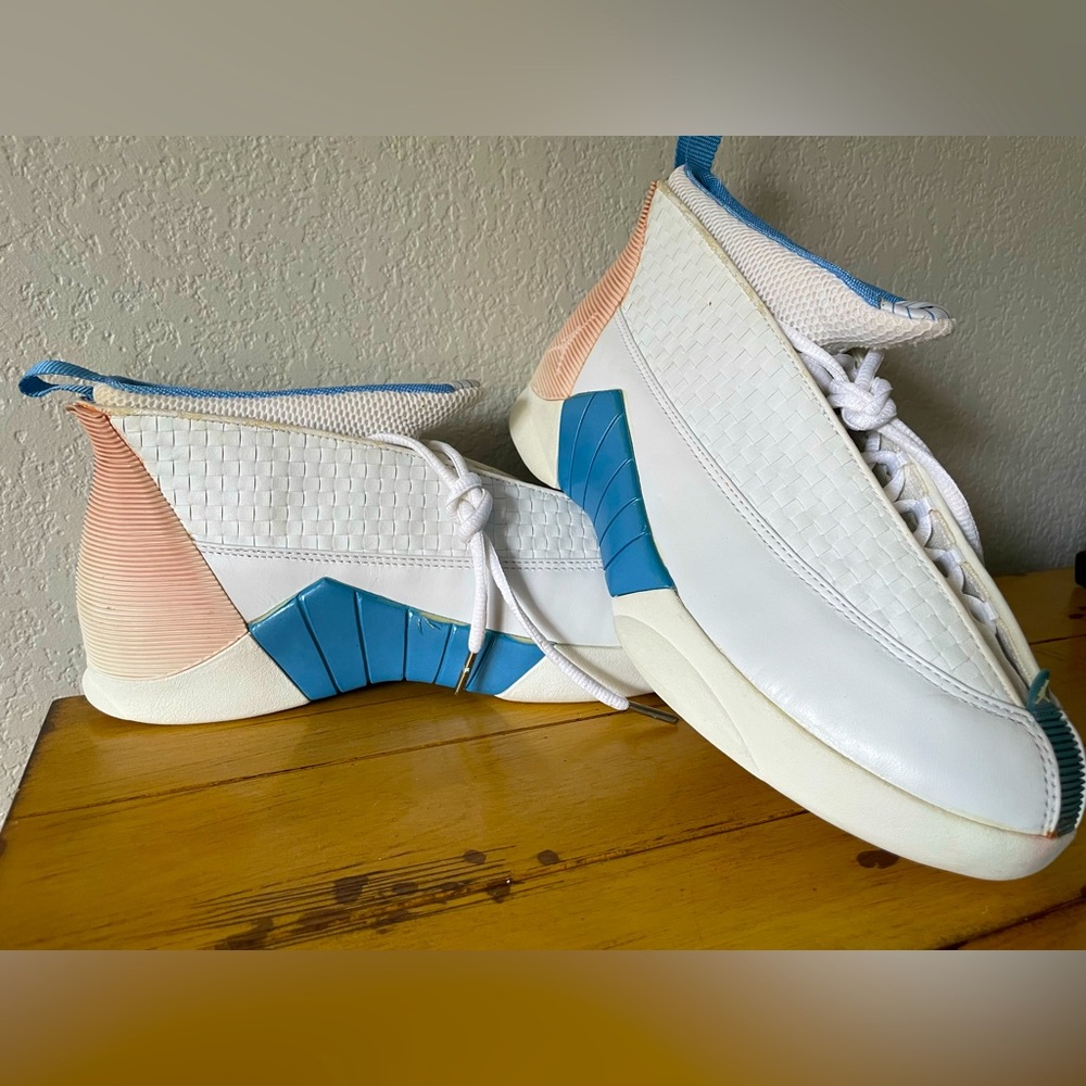 Nike Air Jordan 15 XV OG Columbia White Blue Sneakers Men's Size 10.5